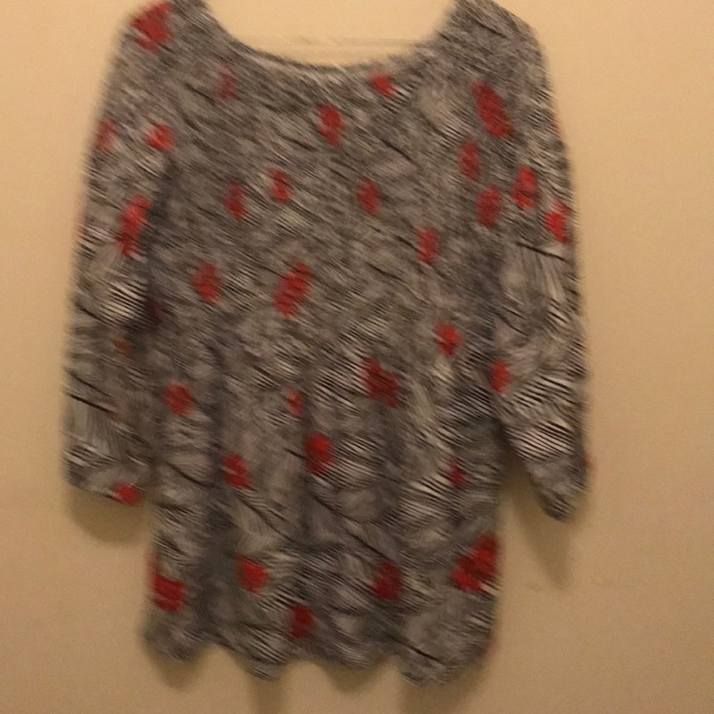 Black and white floral blouse